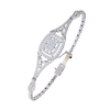 White Gold Cushion Halo Diamond Chain Bracelet