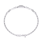 White Gold Cushion Halo Diamond Chain Bracelet