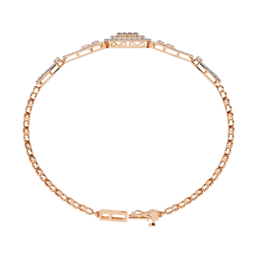 Rose Gold Regalia Cushion Halo Diamond Bracelet