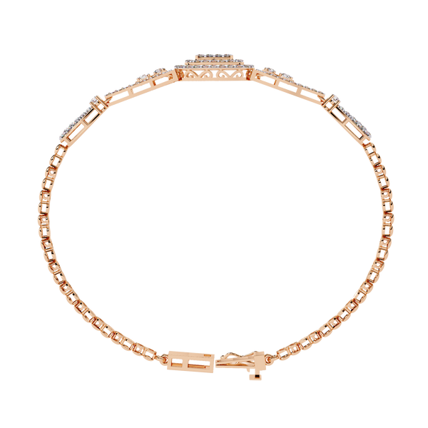 Rose Gold Regalia Cushion Halo Diamond Bracelet