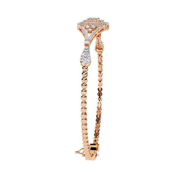 Rose Gold Regalia Cushion Halo Diamond Bracelet