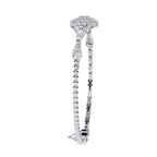 White Gold Cushion Halo Diamond Chain Bracelet