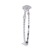 White Gold Cushion Halo Diamond Chain Bracelet