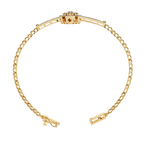 Yellow Gold Clover Halo Swirl Diamond Bracelet