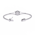 White Gold Clover Halo Diamond Bracelet