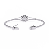 White Gold Clover Halo Diamond Bracelet
