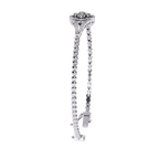 White Gold Clover Halo Diamond Bracelet