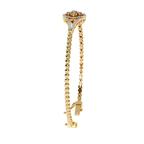 Yellow Gold Clover Halo Swirl Diamond Bracelet
