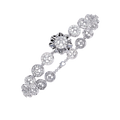 White Gold Halo Medallion Diamond Link Bracelet