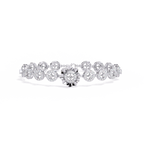 White Gold Halo Medallion Diamond Link Bracelet