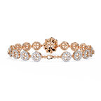 Rose Gold Orbis Circle Station Diamond Bracelet