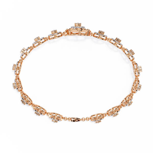 Rose Gold Orbis Circle Station Diamond Bracelet