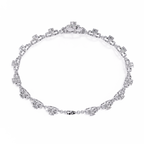 White Gold Halo Medallion Diamond Link Bracelet
