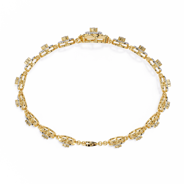 Yellow Gold Orbis Circle Station Diamond Bracelet
