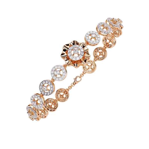 Rose Gold Orbis Circle Station Diamond Bracelet