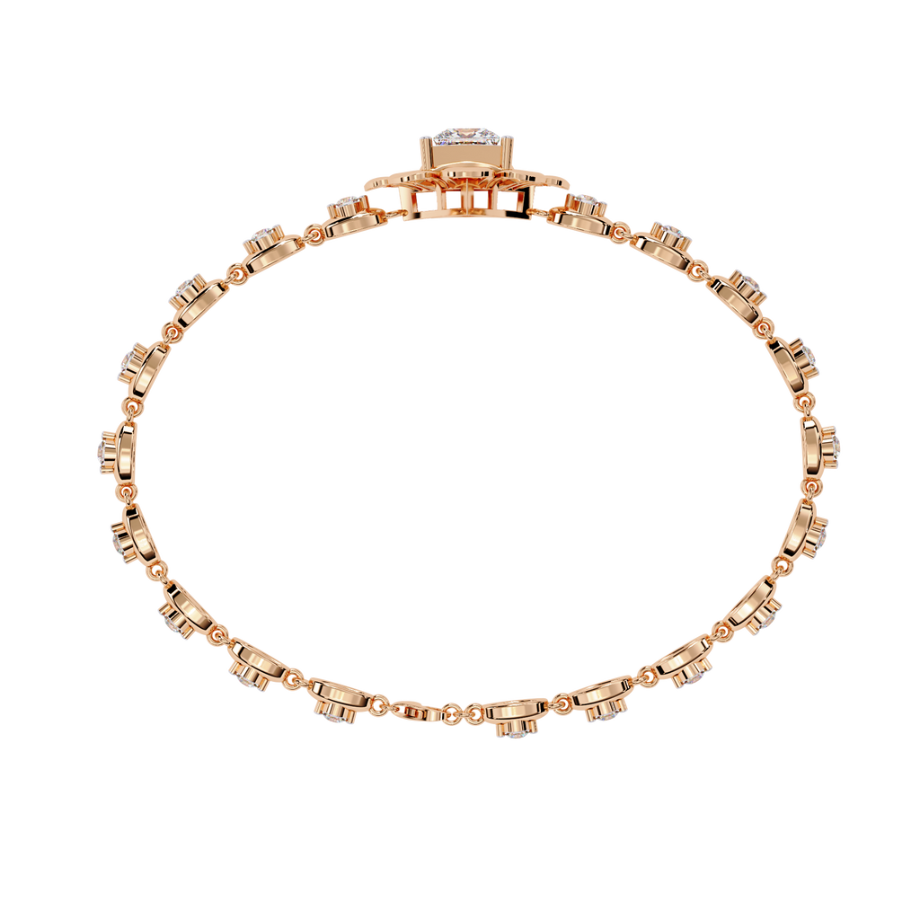 Rose Gold Baroque Princess Diamond Bracelet