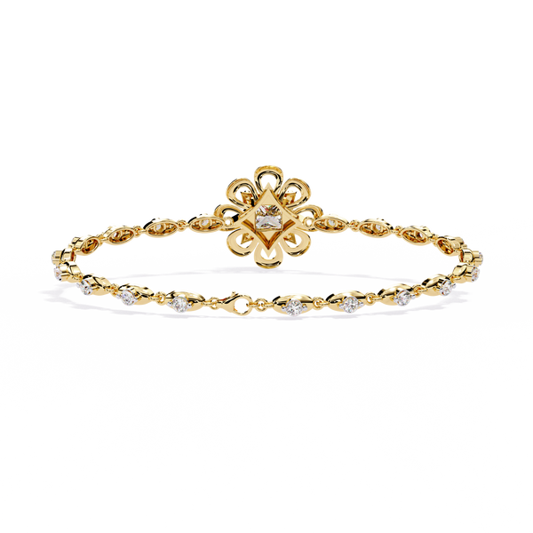 Yellow Gold Baroque Princess Diamond Bracelet