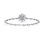 White Gold Princess-Cut Floral Diamond Bracelet