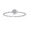 White Gold Princess-Cut Floral Diamond Bracelet