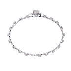 White Gold Princess-Cut Floral Diamond Bracelet