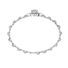 White Gold Princess-Cut Floral Diamond Bracelet