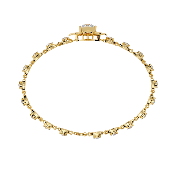 Yellow Gold Baroque Princess Diamond Bracelet