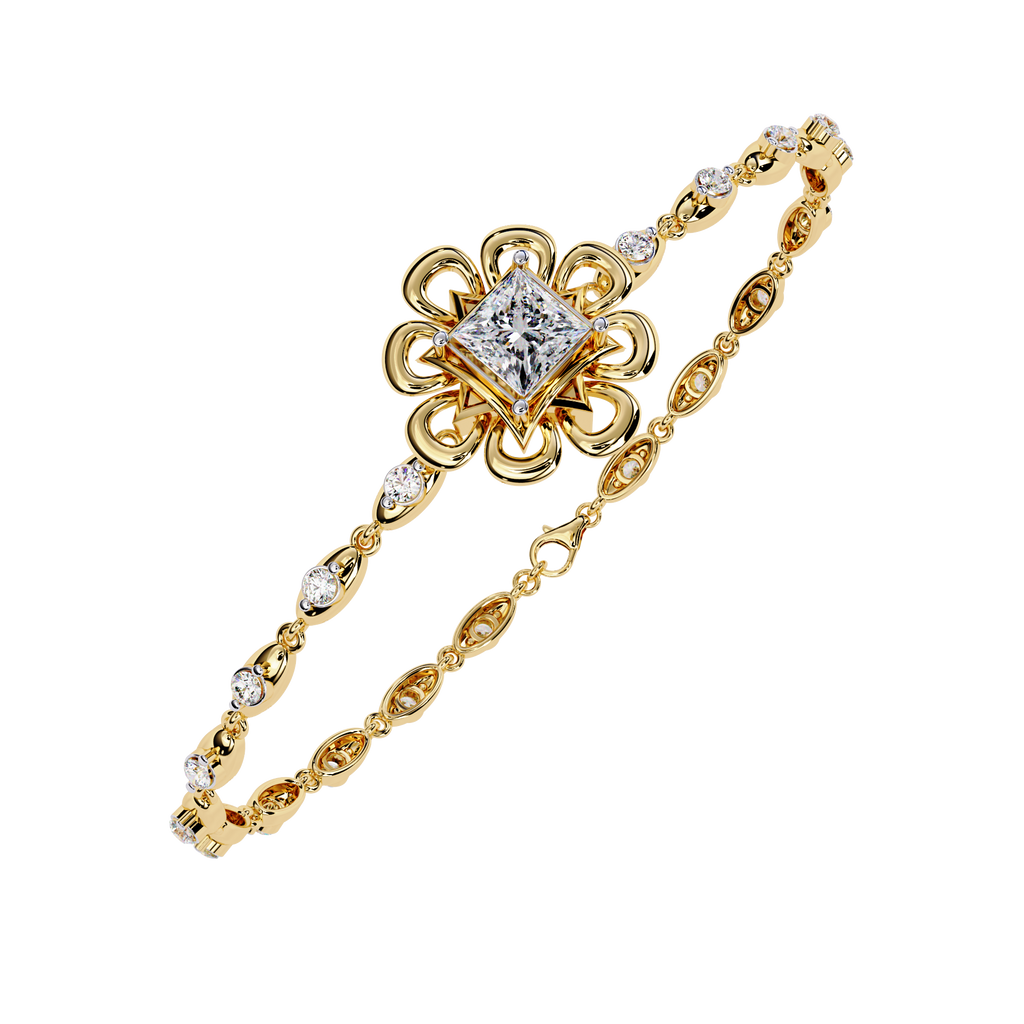 Yellow Gold Baroque Princess Diamond Bracelet