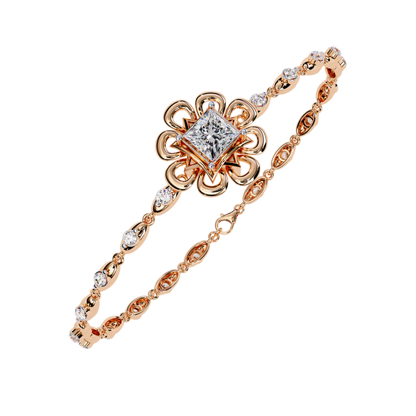 Rose Gold Baroque Princess Diamond Bracelet