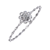 White Gold Princess-Cut Floral Diamond Bracelet