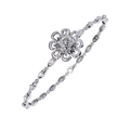 White Gold Princess-Cut Floral Diamond Bracelet