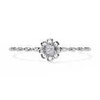 White Gold Princess-Cut Floral Diamond Bracelet