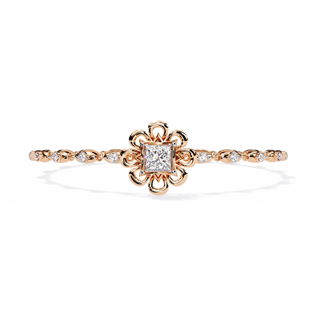 Rose Gold Baroque Princess Diamond Bracelet