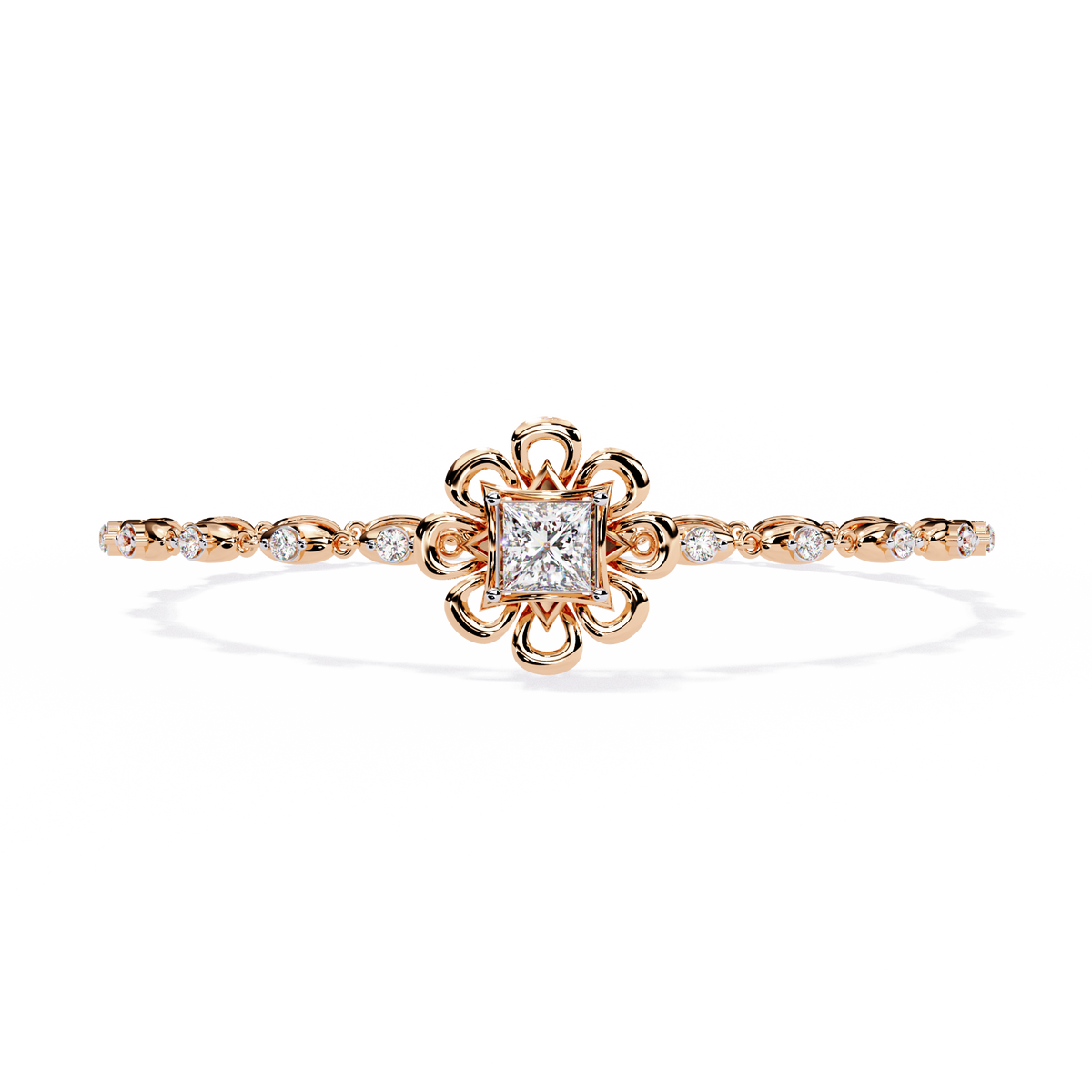 Rose Gold Baroque Princess Diamond Bracelet