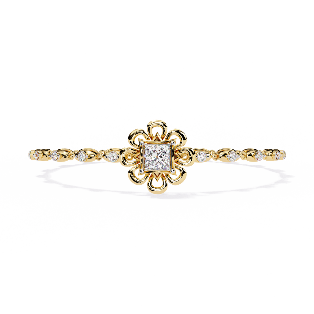 Yellow Gold Baroque Princess Diamond Bracelet