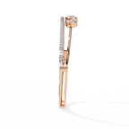 Rose Gold Trio Solitaire Rail Diamond Bracelet
