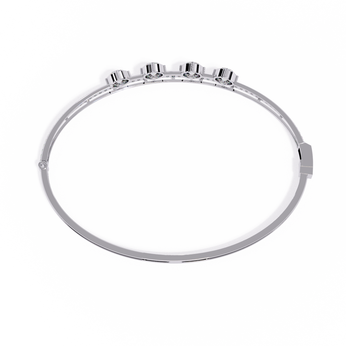 White Gold Floating Solitaire Diamond Bracelet
