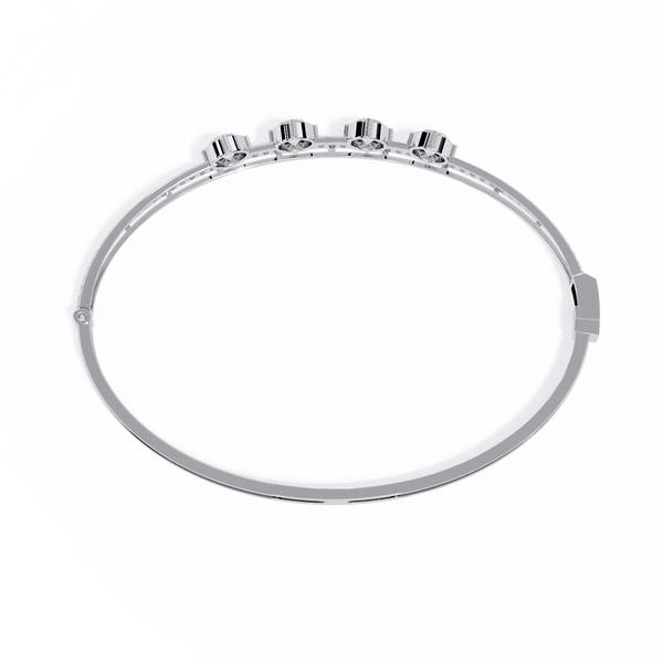 White Gold Floating Solitaire Diamond Bracelet
