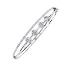 White Gold Floating Solitaire Diamond Bracelet