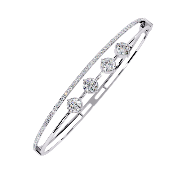 White Gold Floating Solitaire Diamond Bracelet