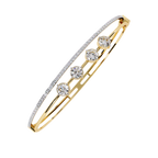 Yellow Gold Trio Solitaire Rail Diamond Bracelet