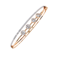 Rose Gold Trio Solitaire Rail Diamond Bracelet