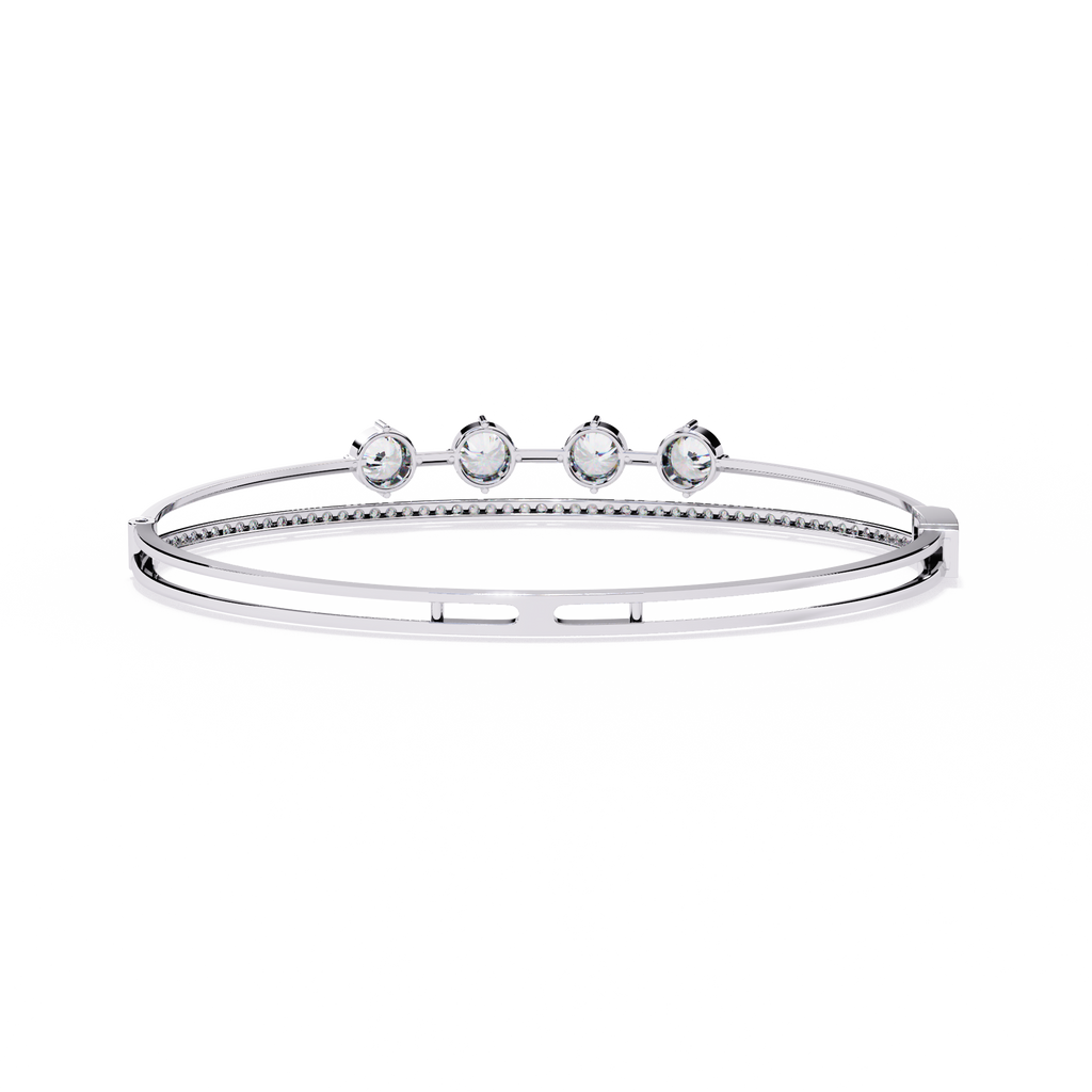 White Gold Floating Solitaire Diamond Bracelet