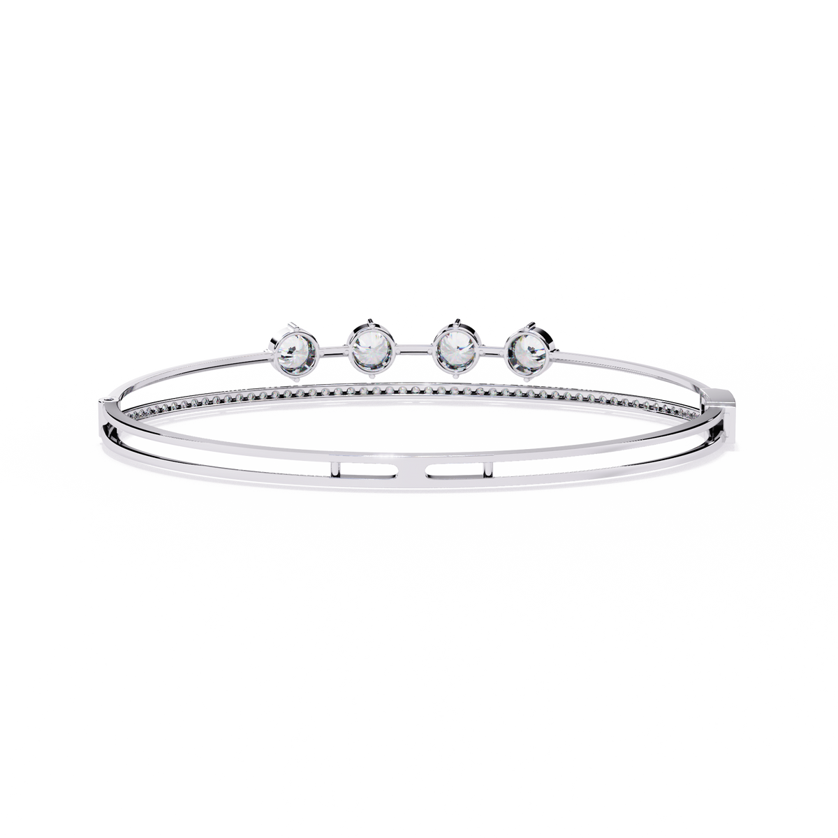 White Gold Floating Solitaire Diamond Bracelet