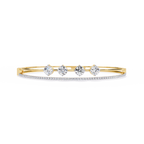 Yellow Gold Trio Solitaire Rail Diamond Bracelet