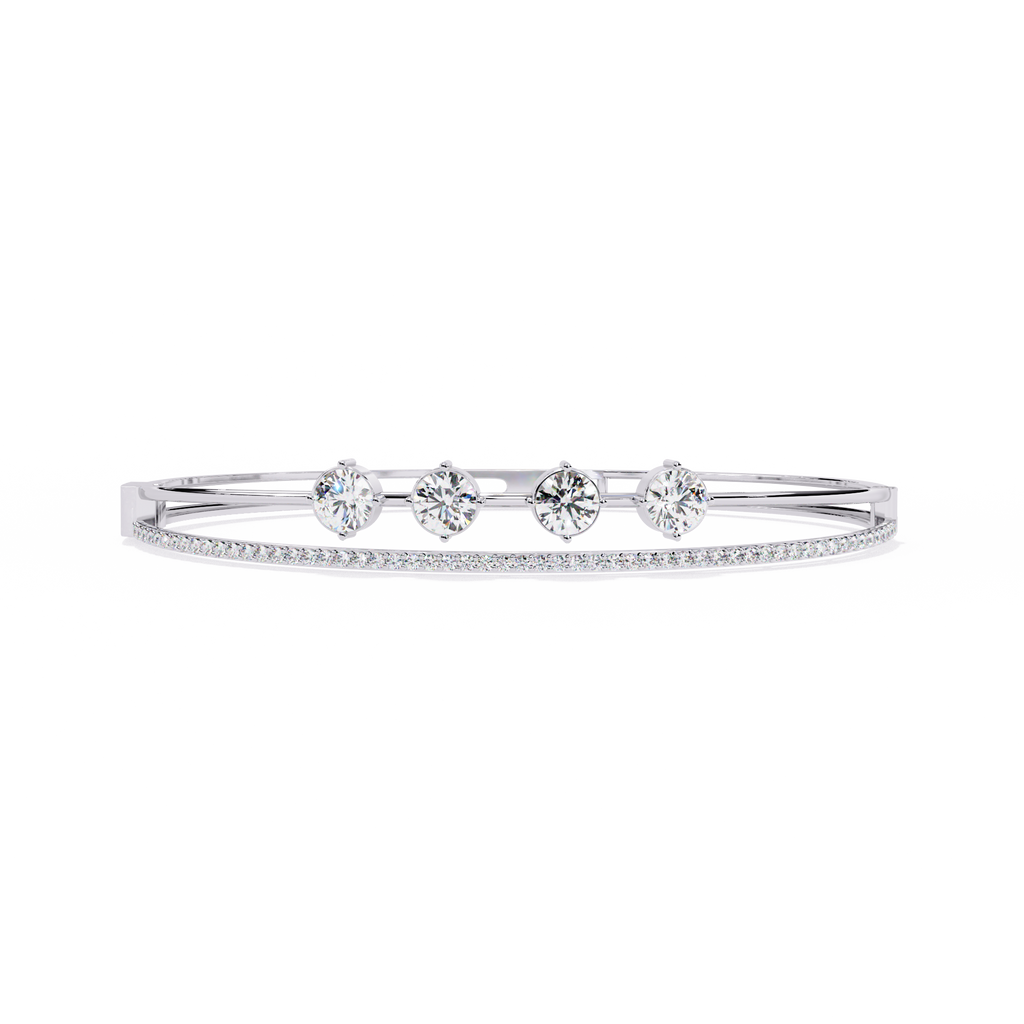 White Gold Floating Solitaire Diamond Bracelet