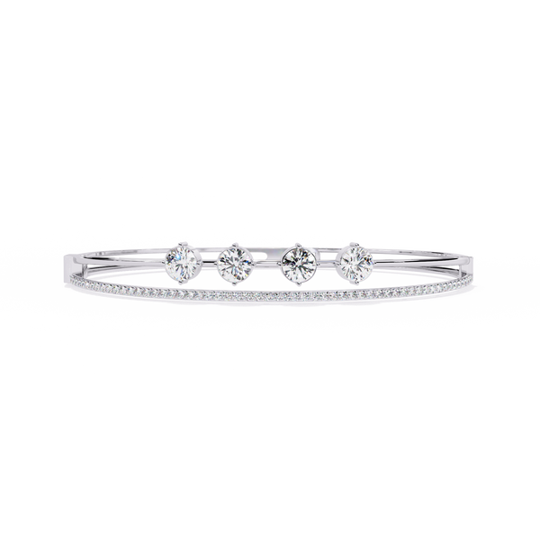 White Gold Floating Solitaire Diamond Bracelet