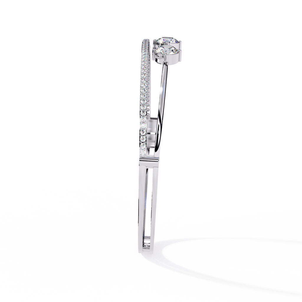 White Gold Floating Solitaire Diamond Bracelet