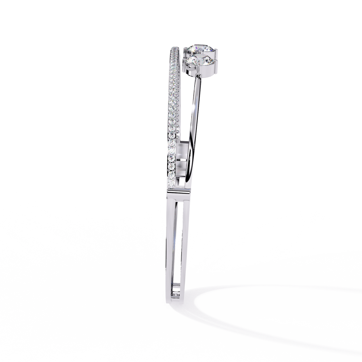 White Gold Floating Solitaire Diamond Bracelet