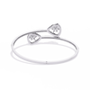 Gold Diamond Open Shield Bypass Cuff Bracelet
