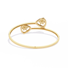 Yellow Gold Twin Shield Bypass Diamond Bracelet